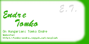 endre tomko business card